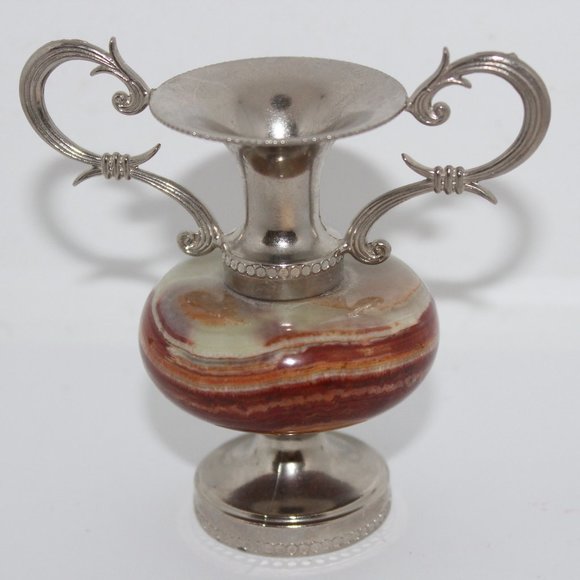 Vintage Marble Vase Natural Onyx Italian Vase 2 Handles